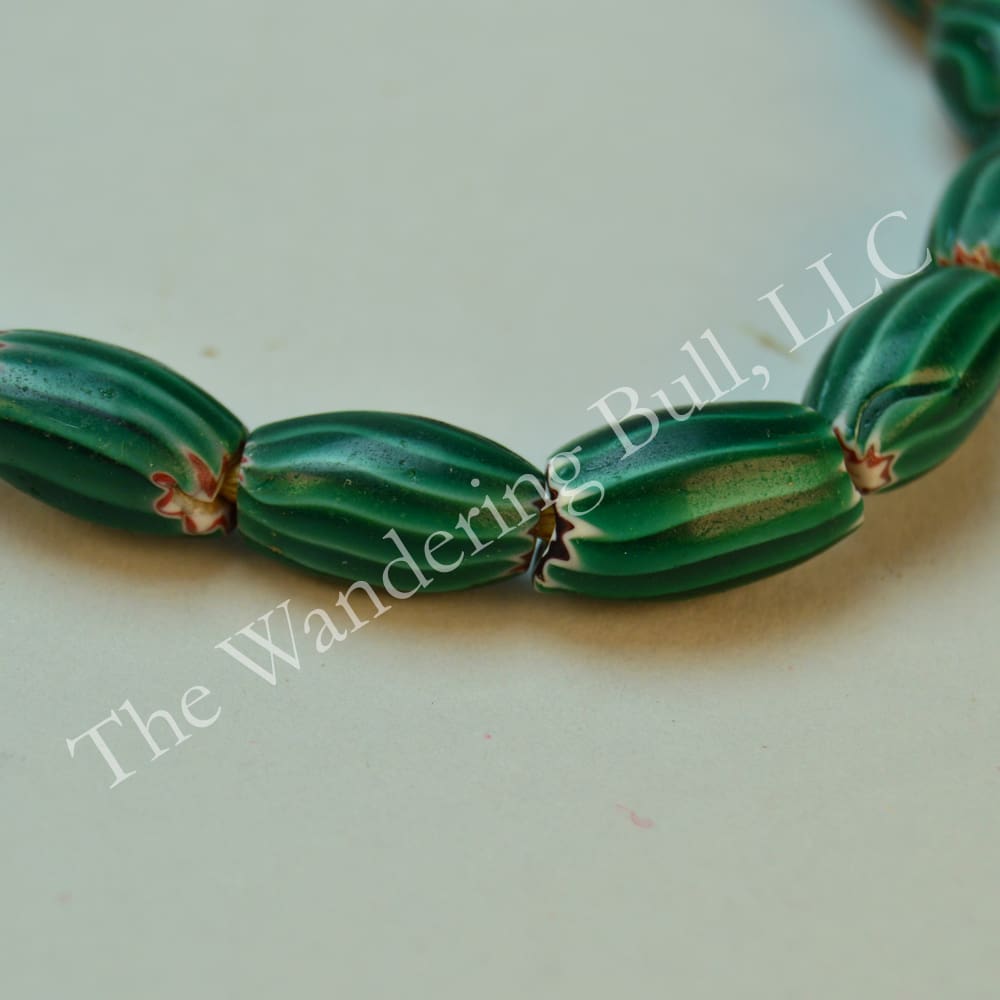 Chevron Melon Beads – Green