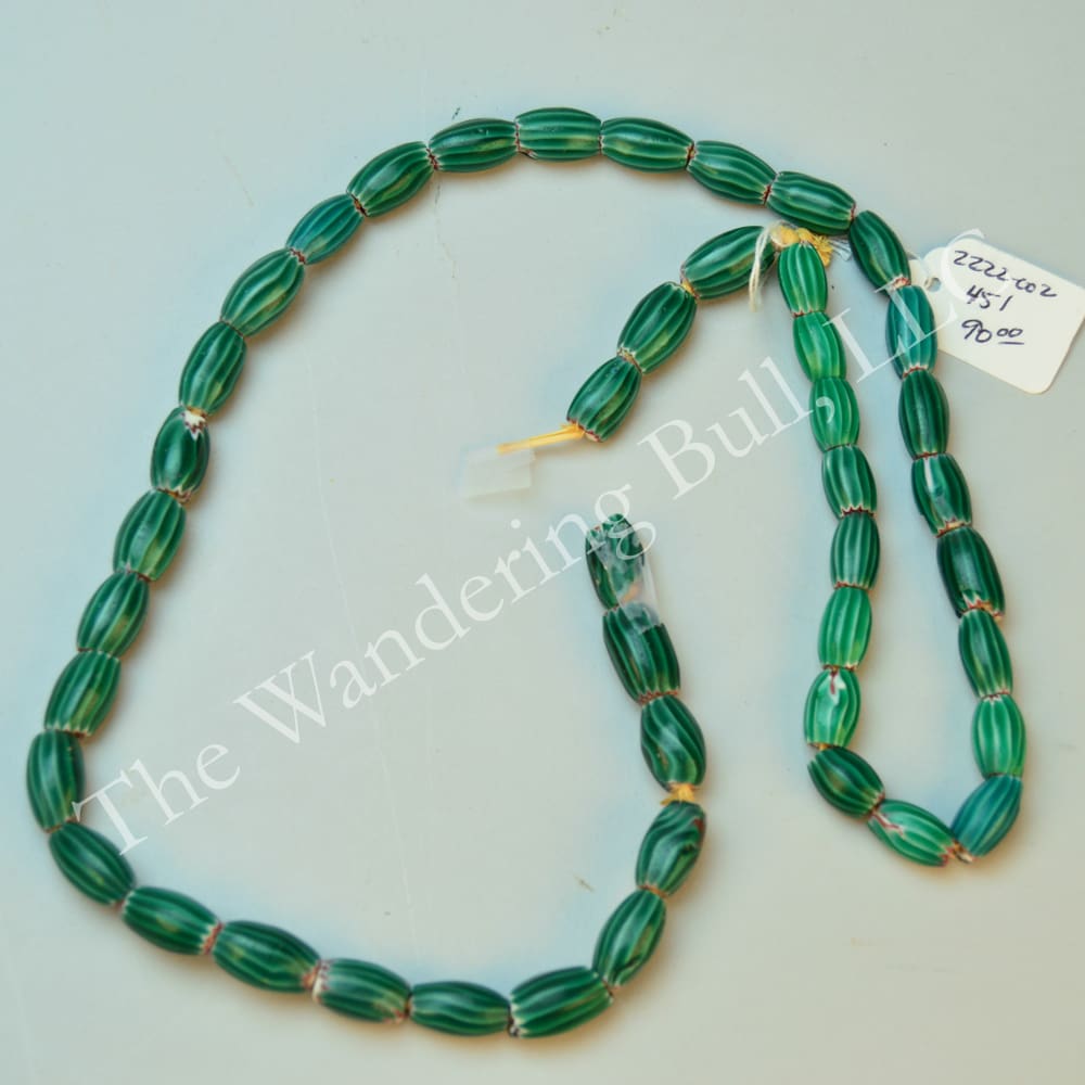 Chevron Melon Beads – Green