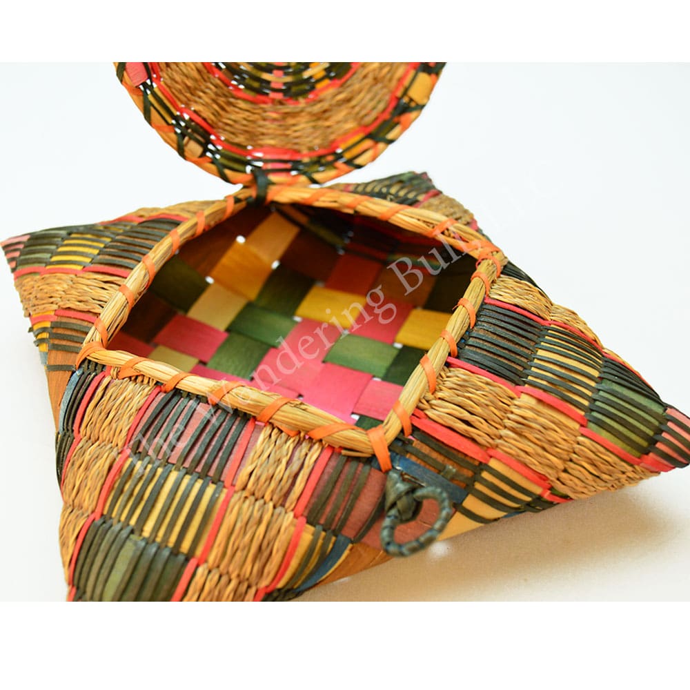 Basket Vintage Handkerchief Multi Color