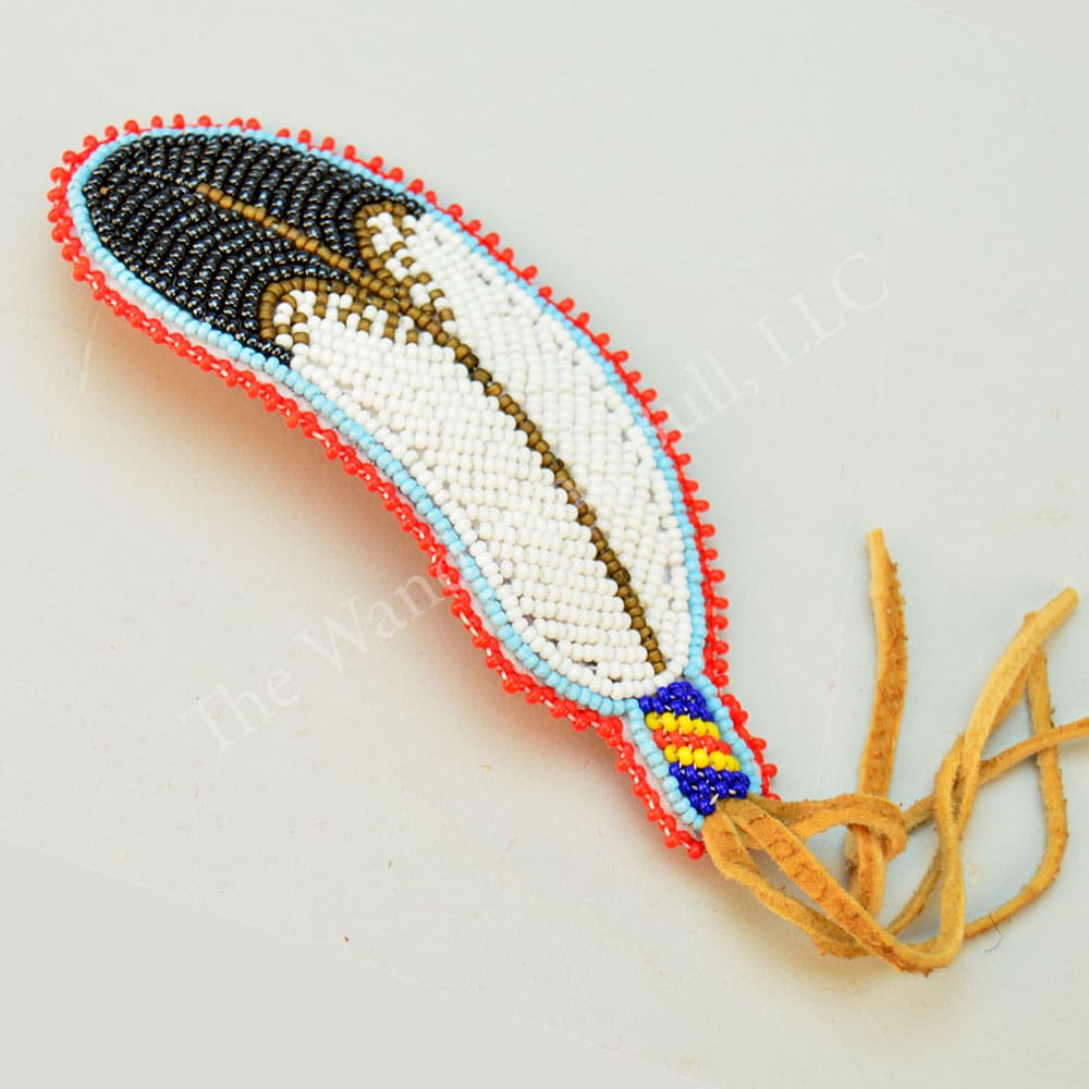 Barrette 5 inch Beaded Eagle Feather