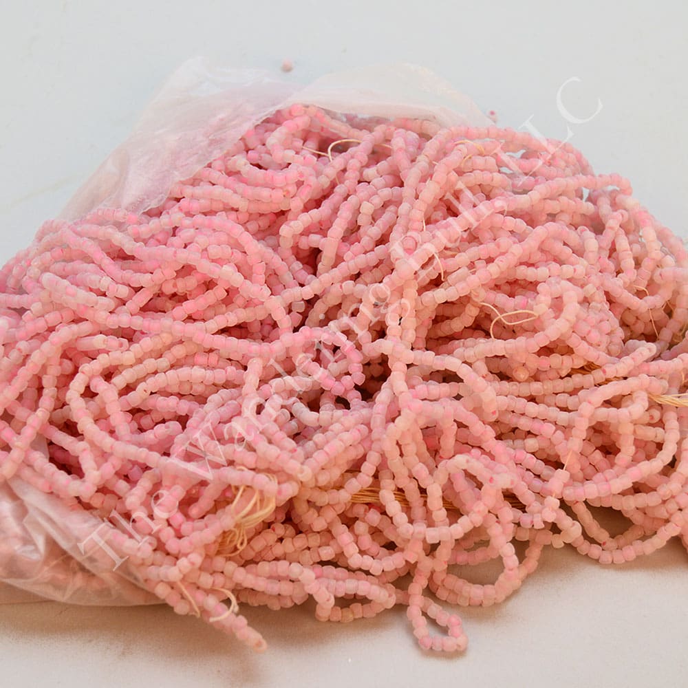 Bead Lot Frosted Pink Seed Beads