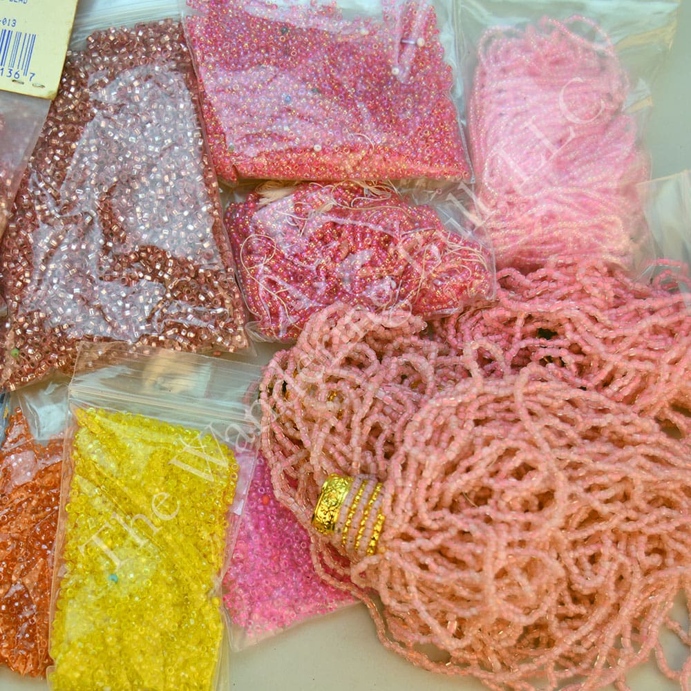 Bead Lot Mostly Pink Seed Beads