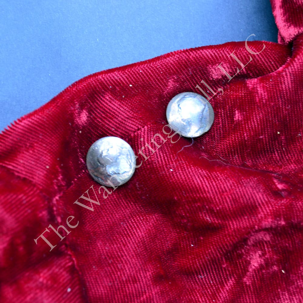 Shirt Dark Red Velour with Silver Pins