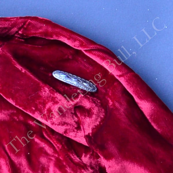 Shirt Dark Red Velour with Silver Pins