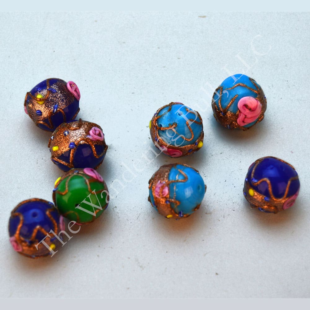 Bead Lot Fancy Painted Lampwork Beads – 20% OFF!