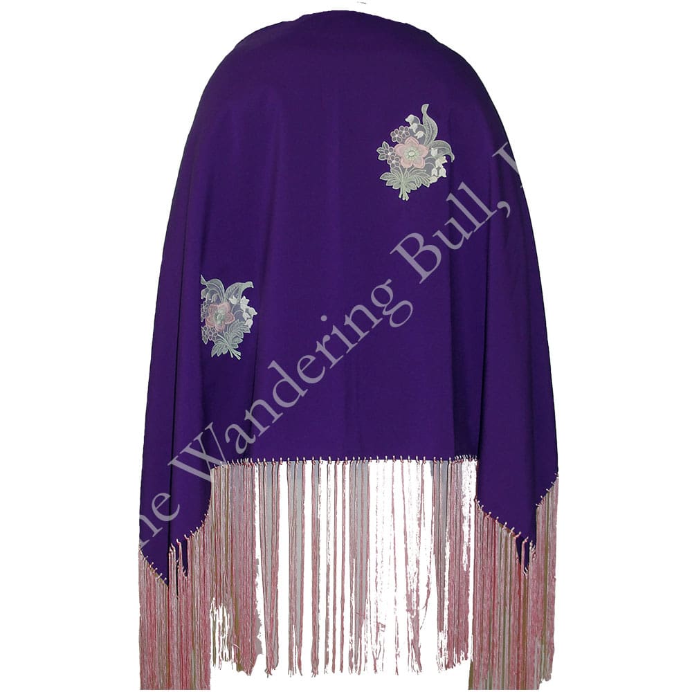 Ready Made Mini Dance Shawl Purple with Appliques