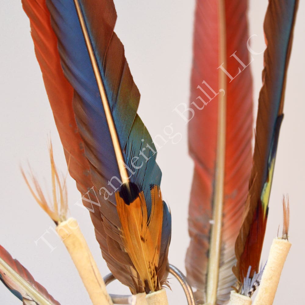 Fan Loose Macaw Feather with Peyote Stitch Handle