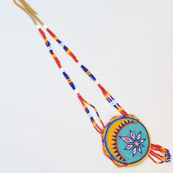 Rosette Necklace Turquoise with Tassel all