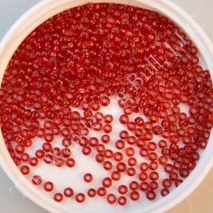 11/0 Italian Silver Lined Trans Red Seed Beads - Limited Quantities