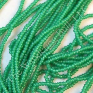 12/0 Trans Milky Green Seed Beads Short Hanks - Limited Quantities