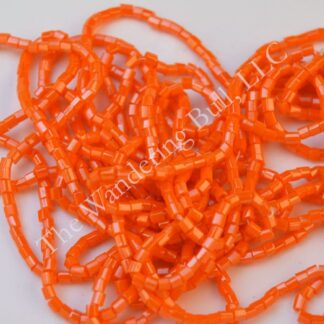 11/0 Tube Beads Faceted Orange