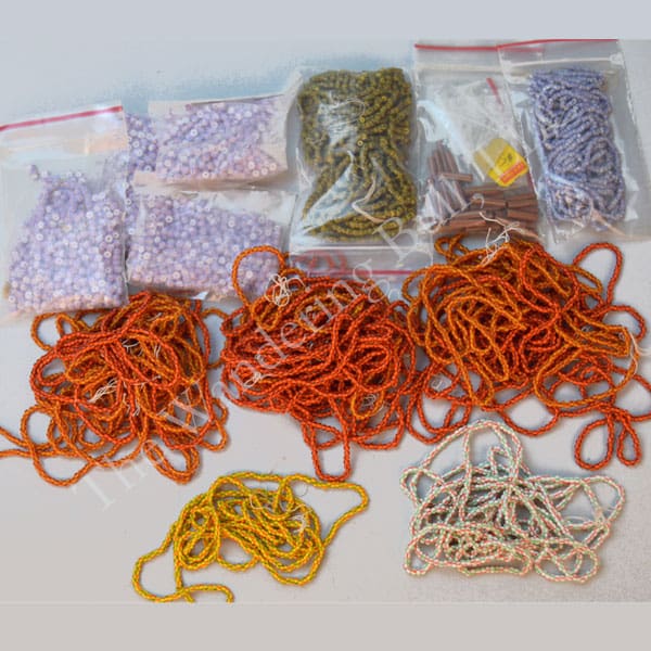 Bead Lot Striped Seed & Pony Beads all