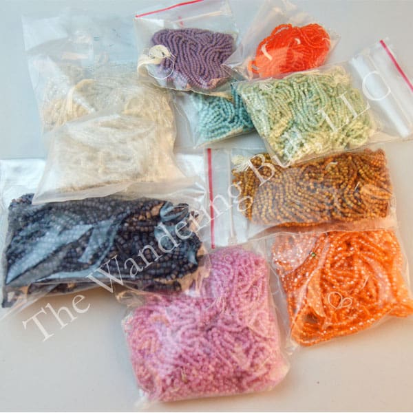 Bead Lot Mixed Antique Cut Tube Beads