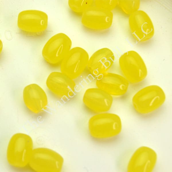 Oval Beads Vintage Greasy Yellow
