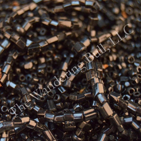 Bead Lot Assorted Black Faceted Beads