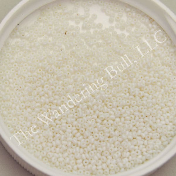 14/0 White Antique Seed Beads