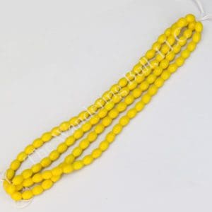 Beads Vintage Oval Yellow Glass