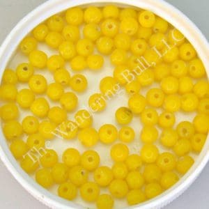 4mm Round Greasy Yellow Beads