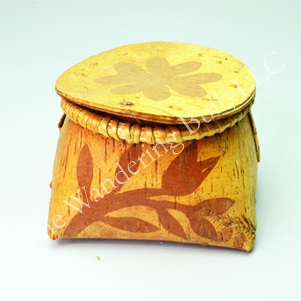Rogan Etched Birch Bark with Lid