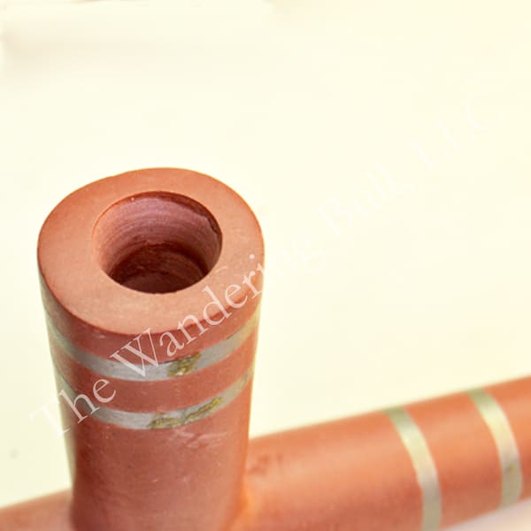 Pipe Catlinite with Pewter Inlay