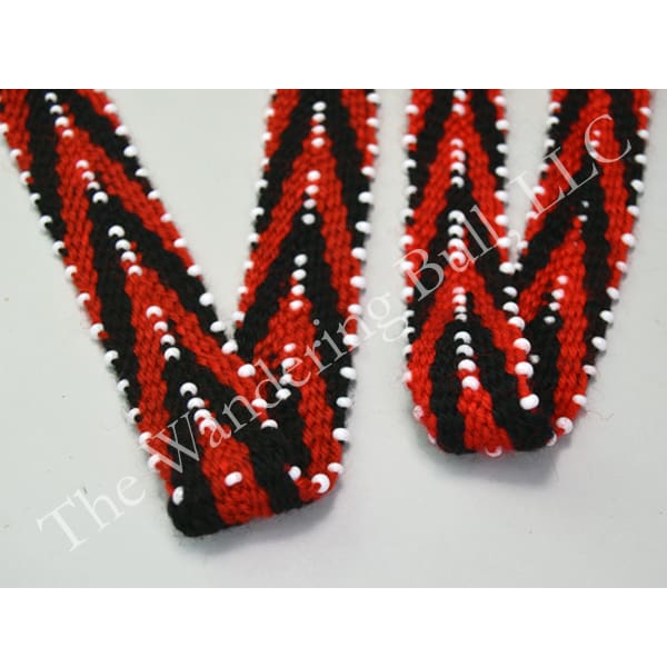 Garters Finger Woven with Beads