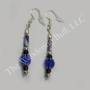 Earrings Clay Wampum and Chevron Beads
