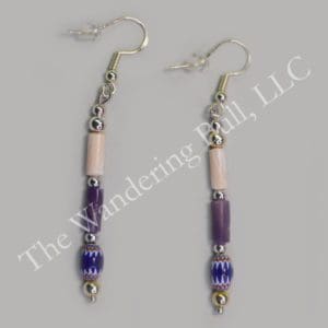 Earrings Clay Wampum with Chevron beads