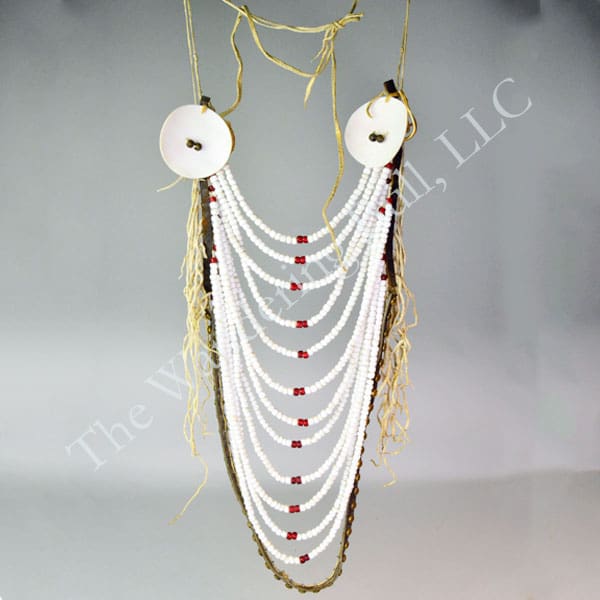 Crow Loop Necklace White Beads