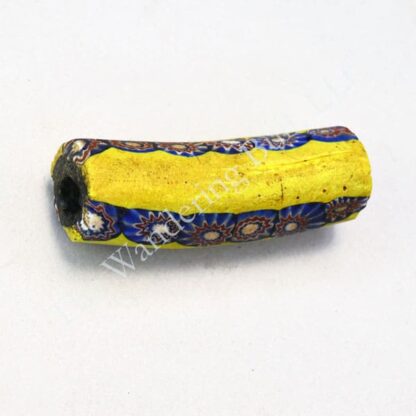 Trade Beads Venetian Millefiori Curved Yellow two