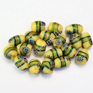 Trade Beads Peacock Millefiori 19 count