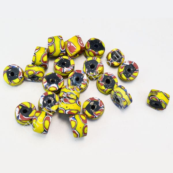 Trade Beads Venetian Millefiori Yellow Discs