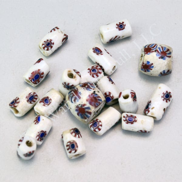 Trade Beads Venetian Millefiori 18 White