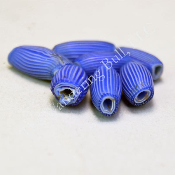 Trade Beads Striped Blue Chevrons
