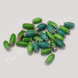 Trade Beads-Chevron Melon Green