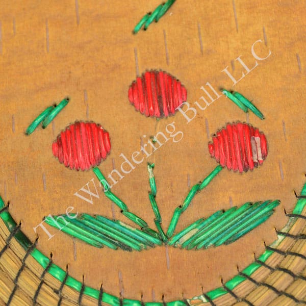 Basket Oval Sweetgrass with Quilled Cherries