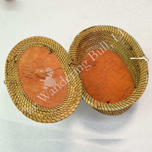 Basket Oval Sweetgrass with Quilled Cherries