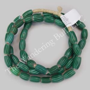 Trade Beads - Chevron Green Melon