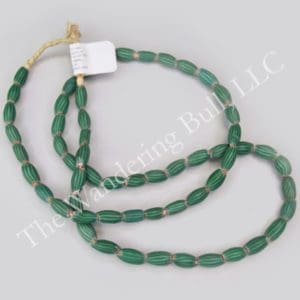 Trade Beads Small Chevron Green