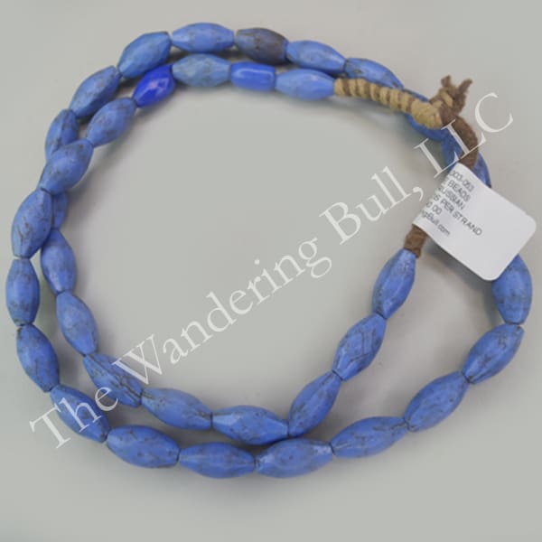 Trade Beads Oval Blue Russian