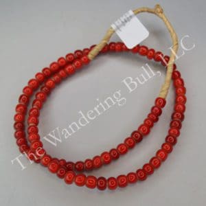 Trade Beads Italian White Red Heart