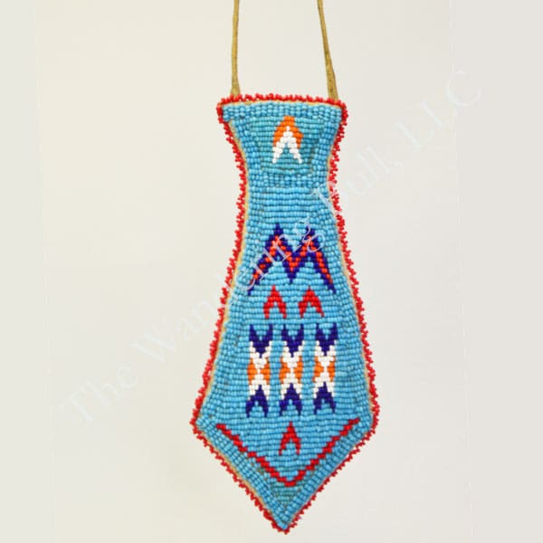 Beaded Neck Tie Blue