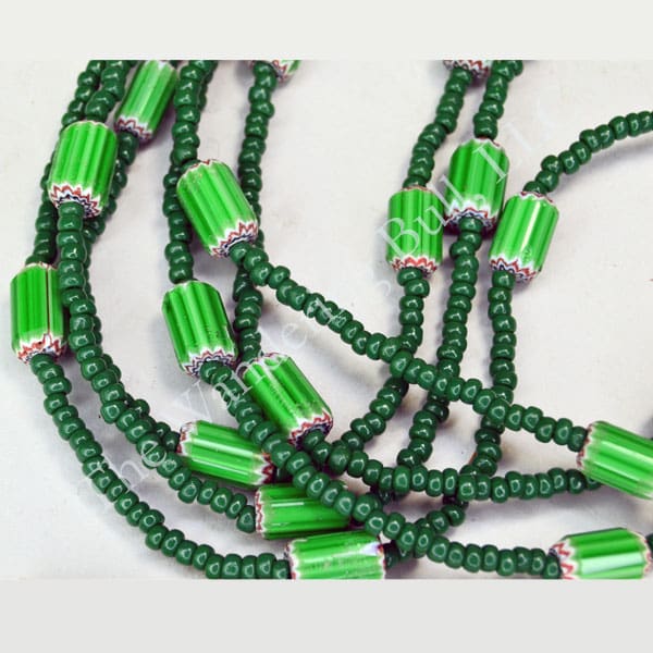 Bead Lot Green Chevrons & Pony Beads