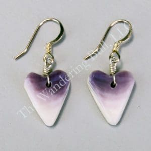Wampum Earrings 1/2" Hearts