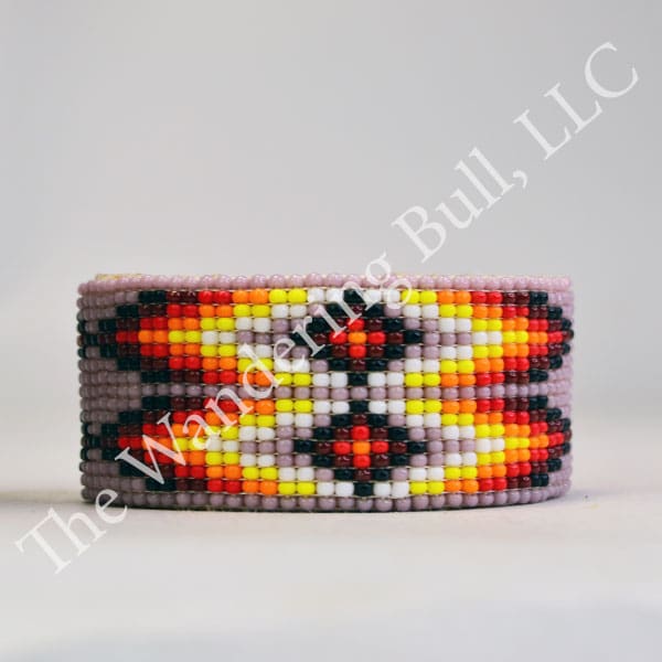 Bracelet Beaded 1″ Geometric Purple Background