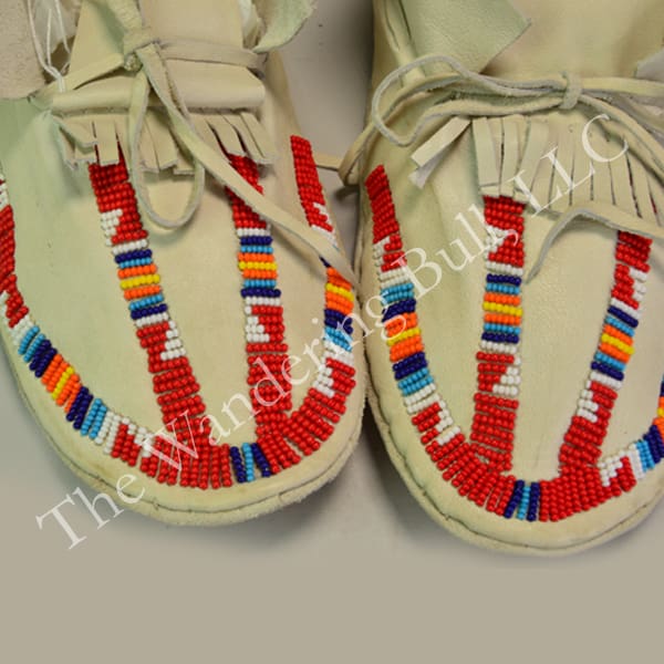 Moccasins Partial Beaded Red