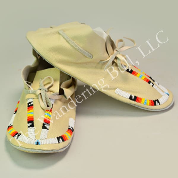 Moccasins Partial Beaded White