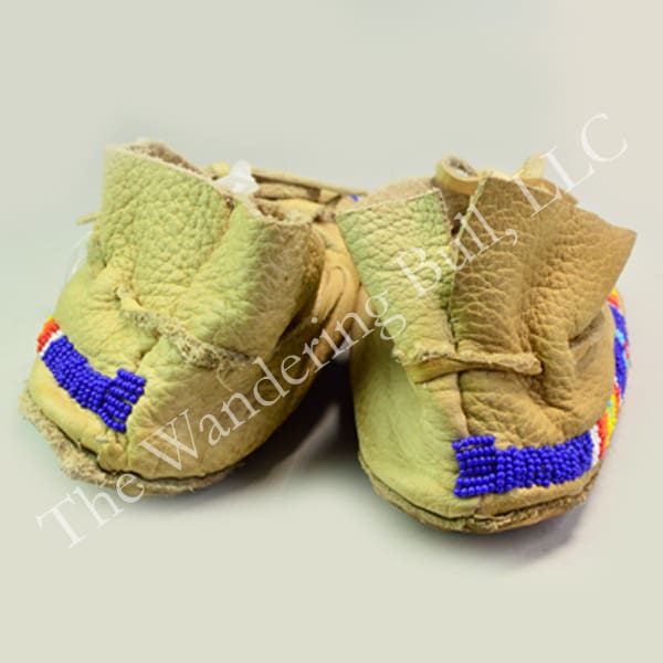 Moccasins Partial Beaded Rawhide Soles