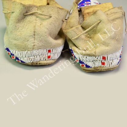 Moccasins Fully Beaded Buffalo Tracks b