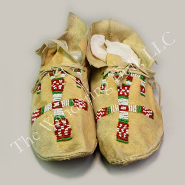 Moccasins Antique Morning Star Checkerboard