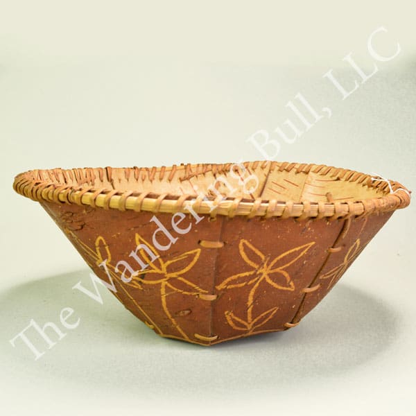 Bowl Birchbark with Etched Flowers side